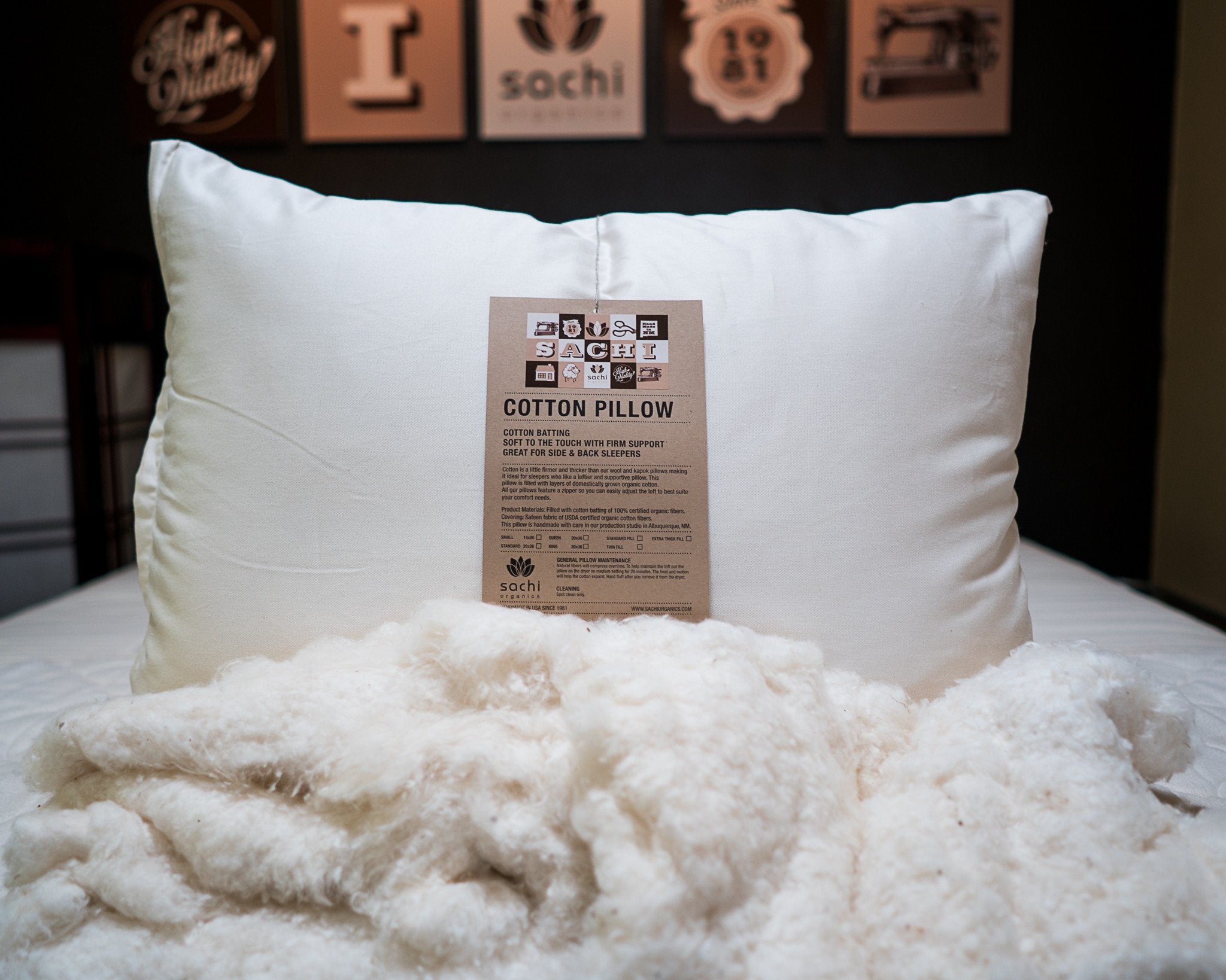 Natural Organic Cotton Decorative Throw Pillows USDA Certified