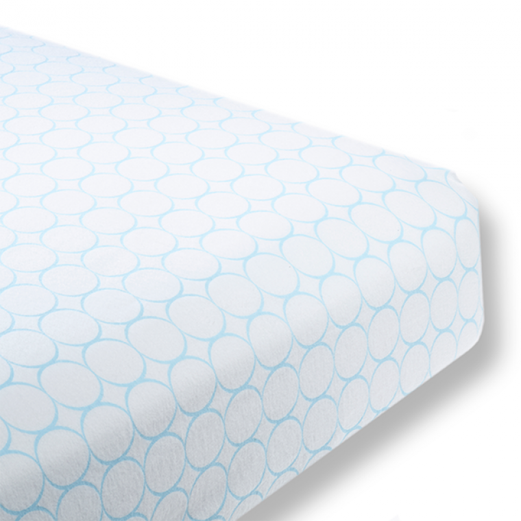 Flannel Fitted Crib Sheet Mod Circles on White