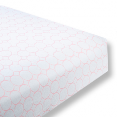 Flannel Fitted Crib Sheet Mod Circles on White