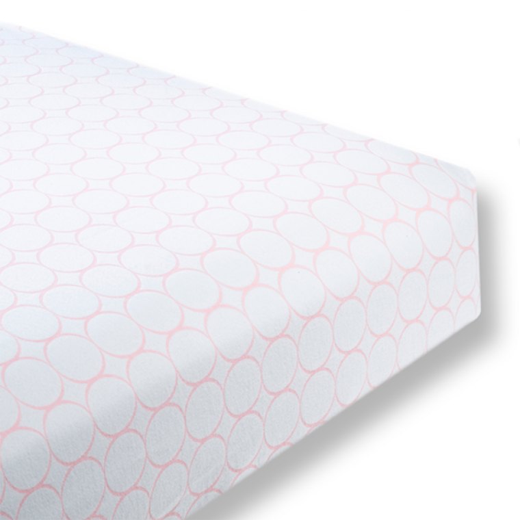 Flannel Fitted Crib Sheet Mod Circles on White