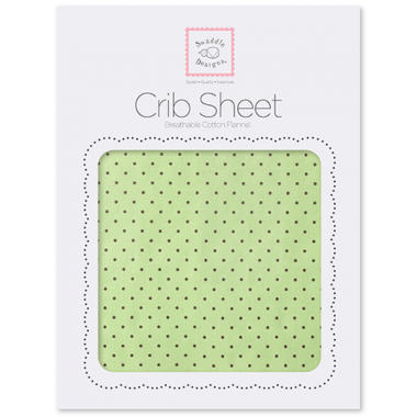 Flannel Fitted Crib Sheet  Brown Polka Dots