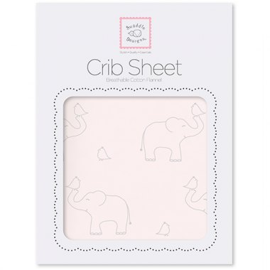 Flannel Fitted Crib Sheet  Sterling Deco Elephants