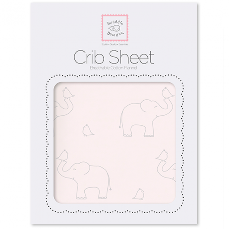Flannel Fitted Crib Sheet Sterling Deco Elephants
