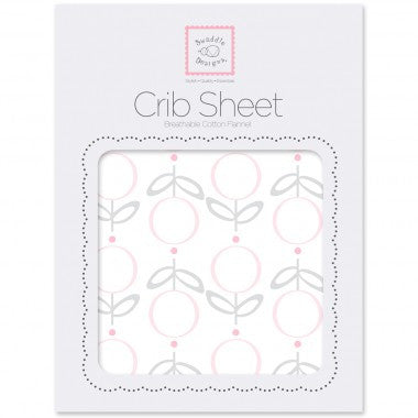 Flannel Fitted Crib Sheet Lolli Fleur
