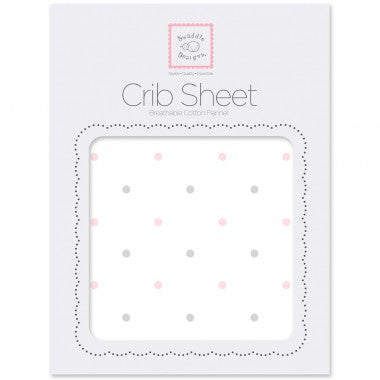 Flannel Fitted Crib Sheet  Pastel & Sterling Little Dots