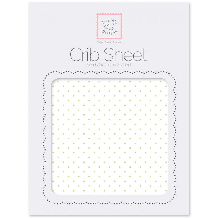 Flannel Fitted Crib Sheet Polka Dots
